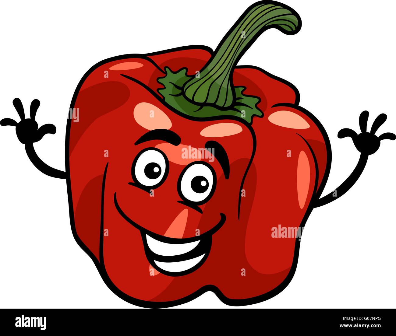 Carino il pepe rosso vegetale illustrazione cartoon Foto Stock