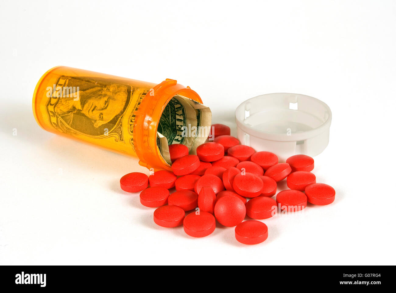 Costo elevato del concetto di medicina Foto Stock