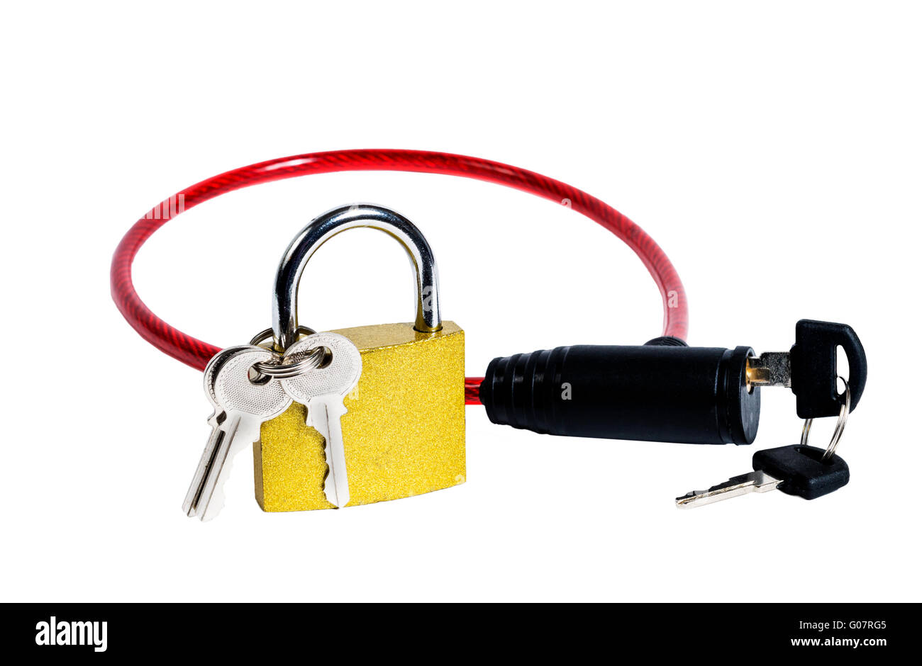 Differenti serrature con chiavi Foto Stock