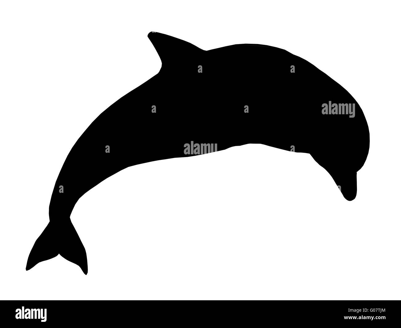 Silhouette di una JUMPING DOLPHIN Foto Stock