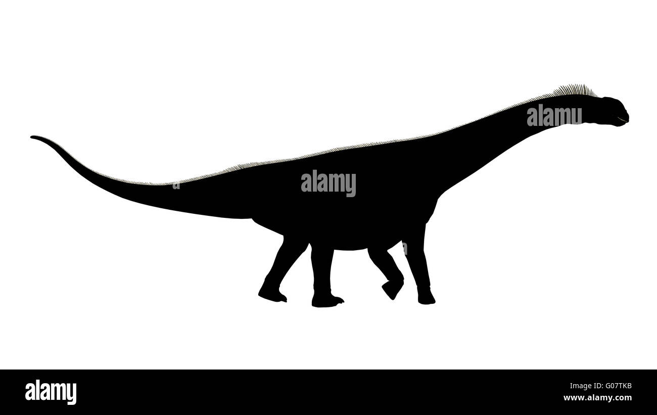 Silhouette di un dinosauro Foto Stock