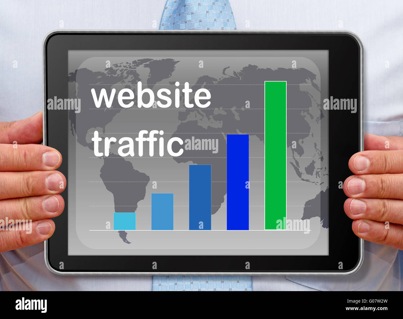 Traffico del sito web grafico sul Tablet PC Foto Stock