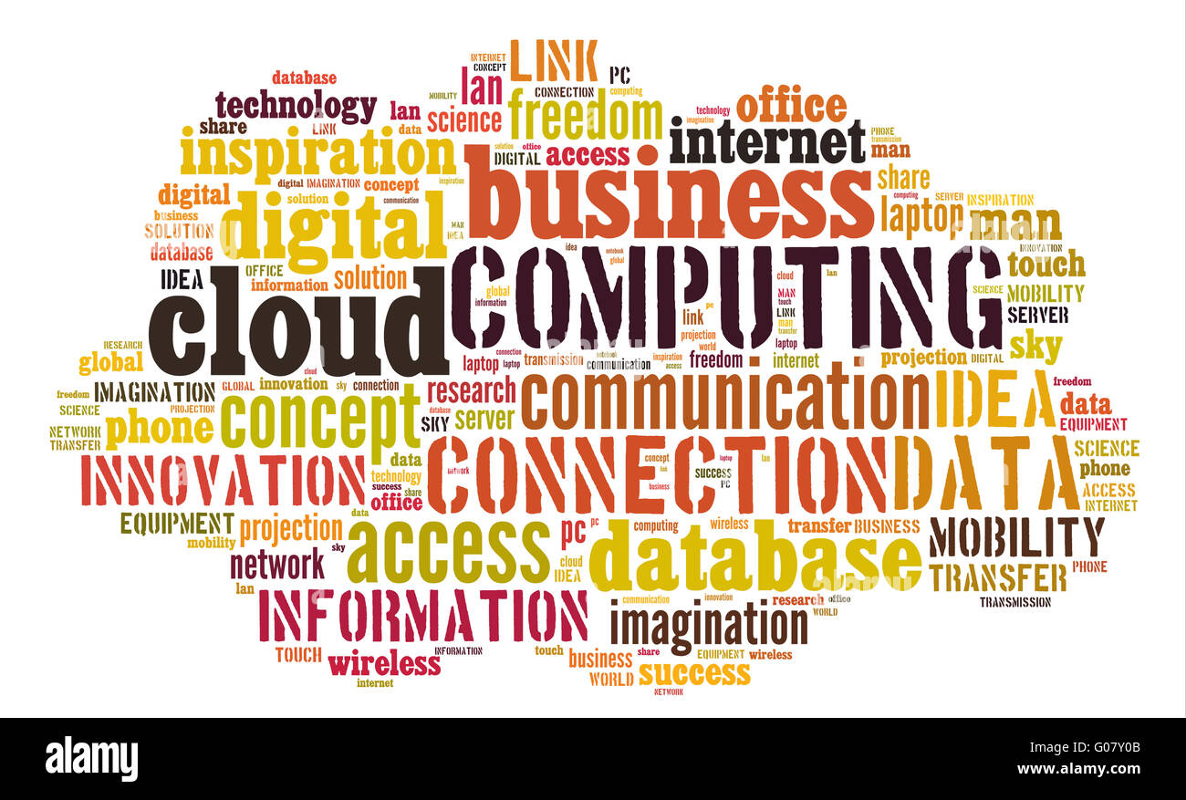 Il cloud computing pittogramma su sfondo bianco Foto Stock