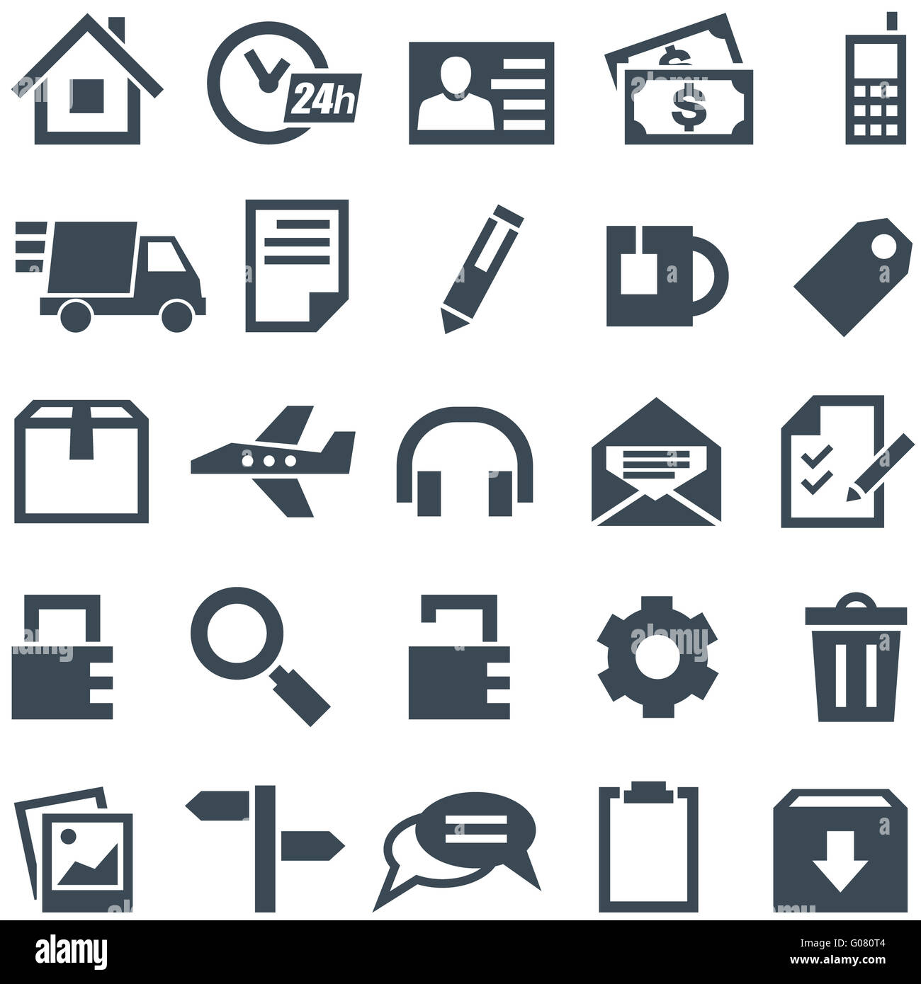 Universal set di icone per le applicazioni mobili e siti web. Foto Stock