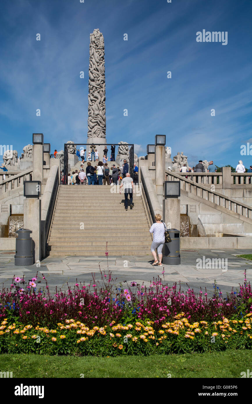 Norvegia, Oslo. Il parco Vigeland (aka Vigelandsparken o Frogner Park). Uno di Norvegia le attrazioni più popolari Foto Stock