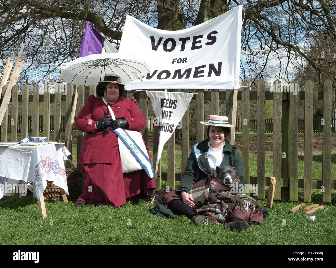Storia viva suffragettes Foto Stock
