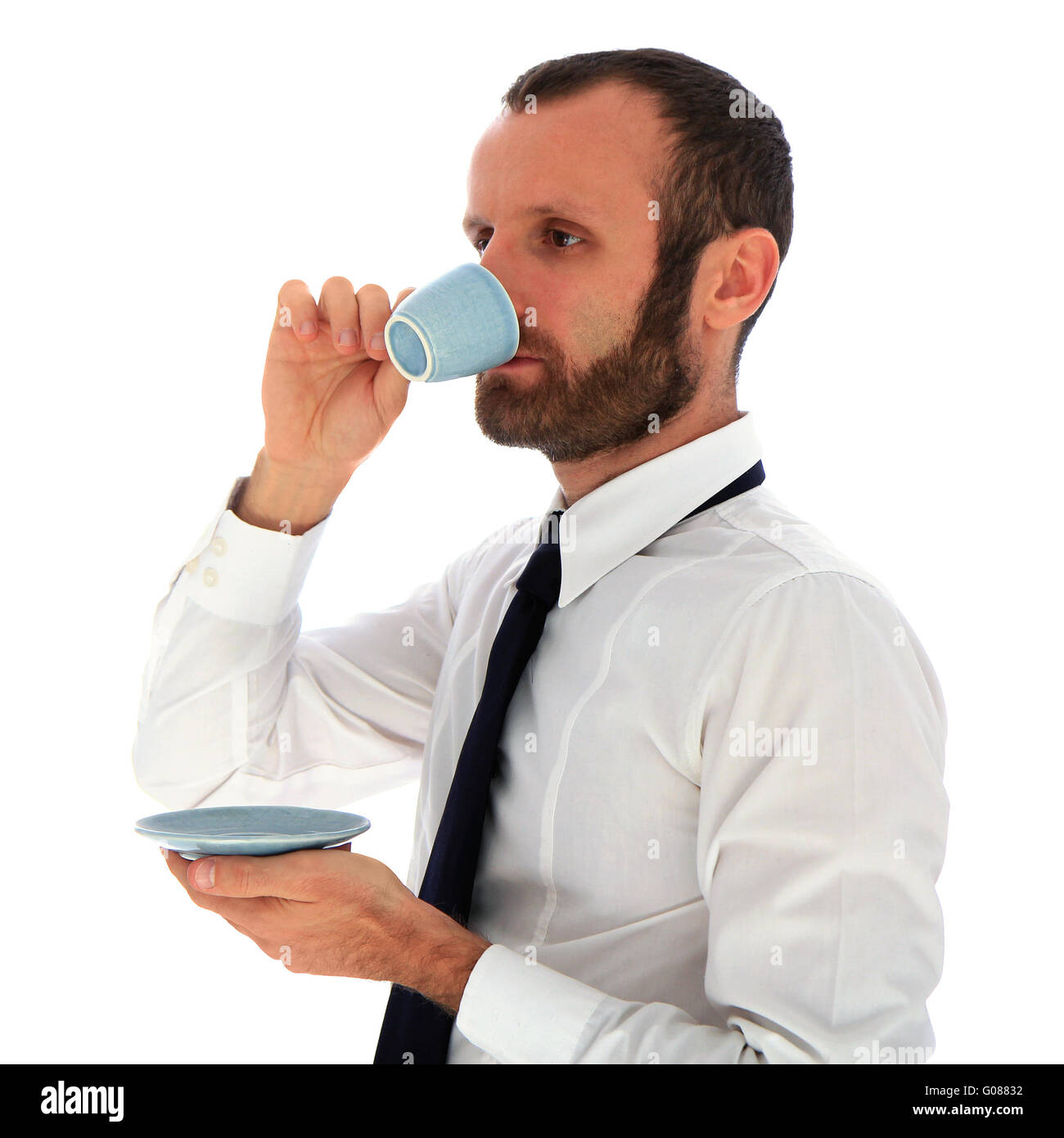 Imprenditore avente una rilassante pausa caffè Foto Stock