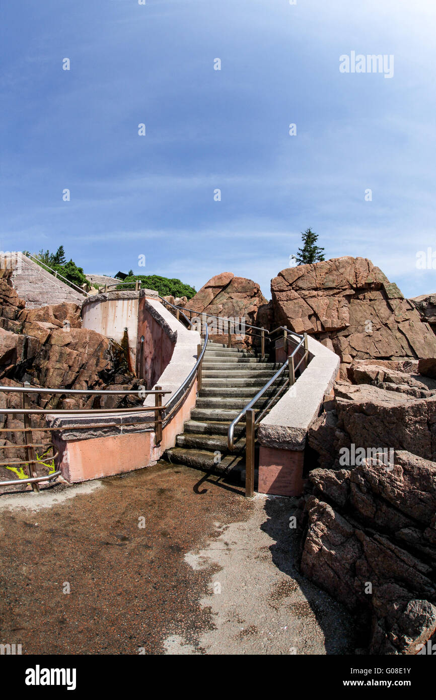 Scale vicino al foro di tuono in Acadia NP,Maine Foto Stock