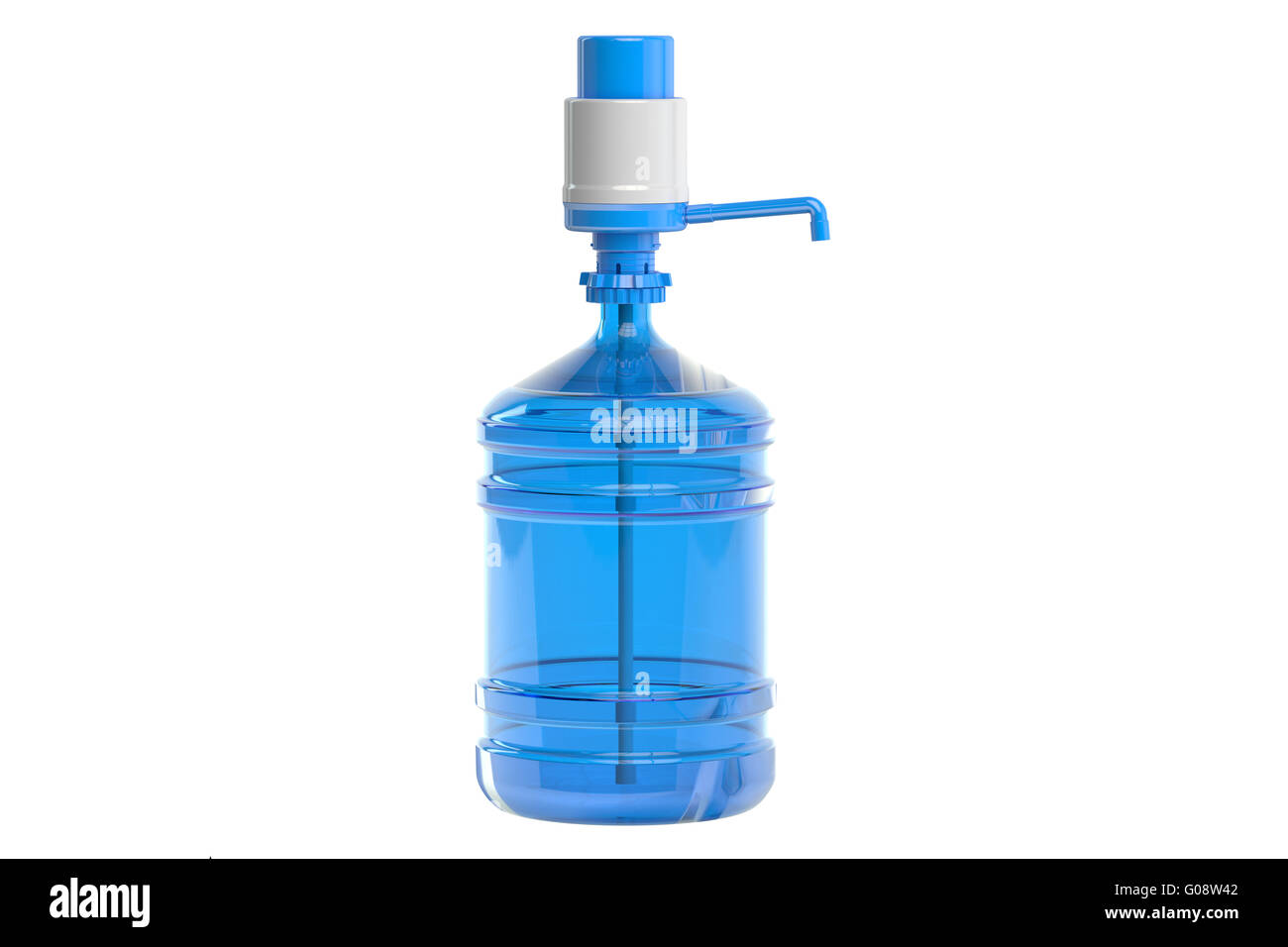 Acqua potabile bottiglia con erogatore a pompa, rendering 3D Foto Stock