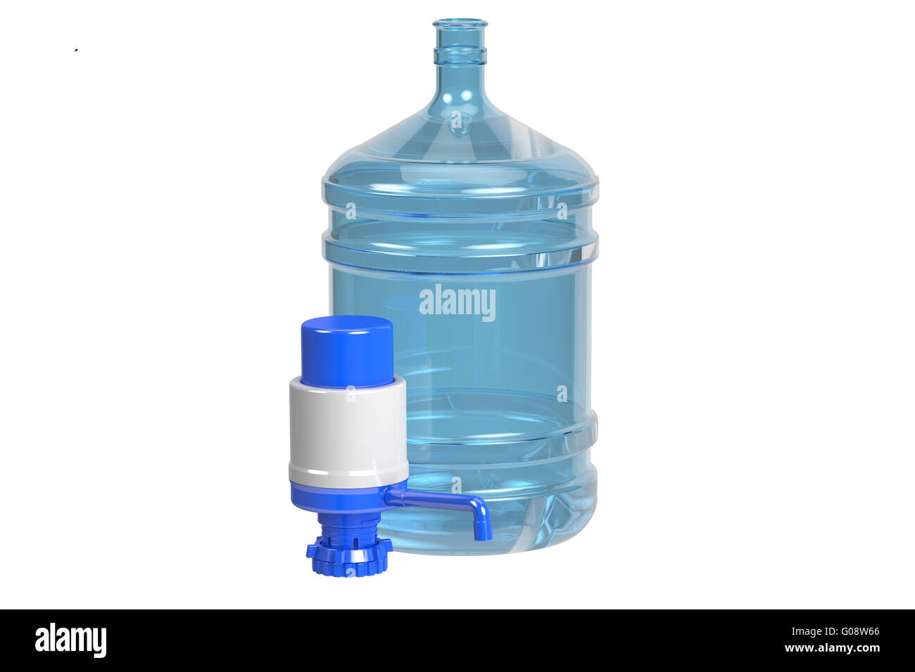 Acqua potabile bottiglia con erogatore a pompa, rendering 3D Foto Stock