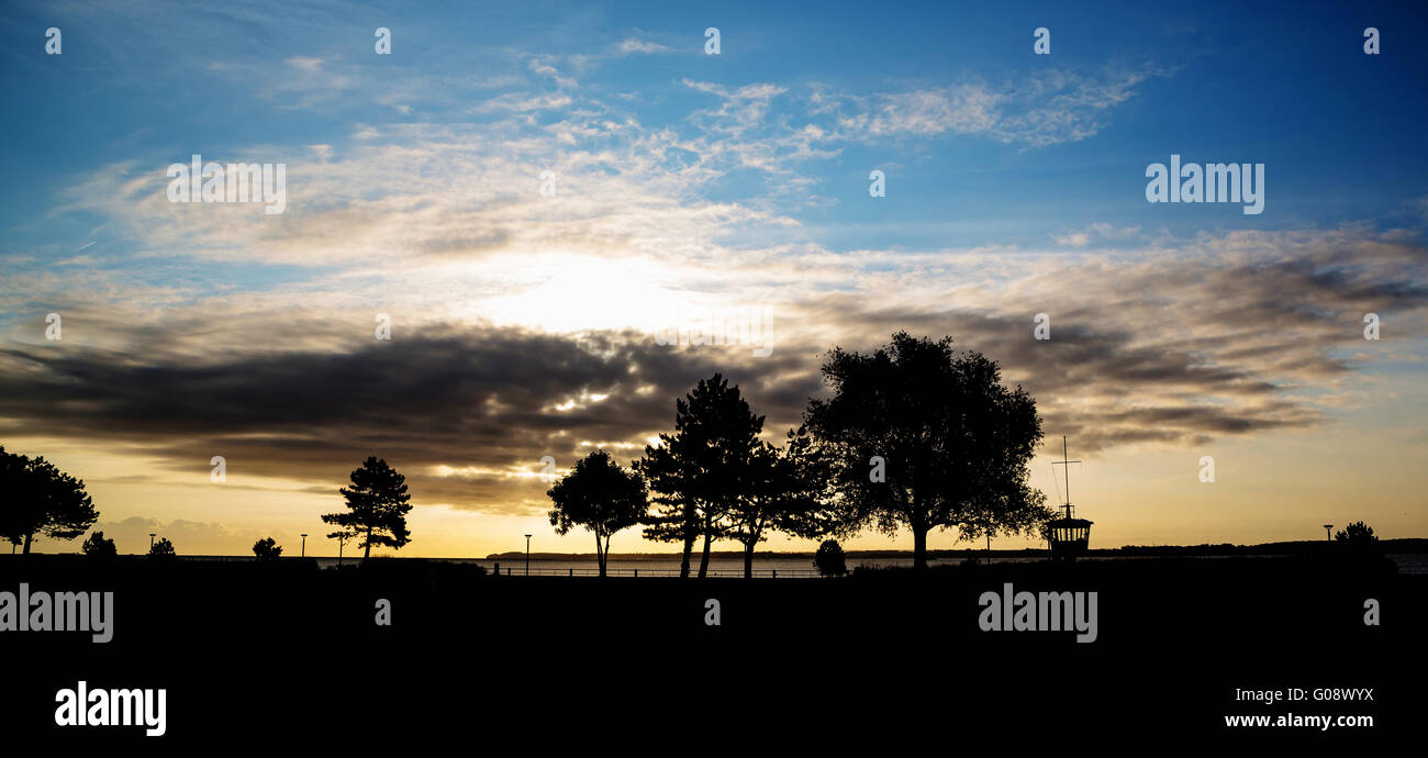 Tramonto sul Mar Baltico Foto Stock