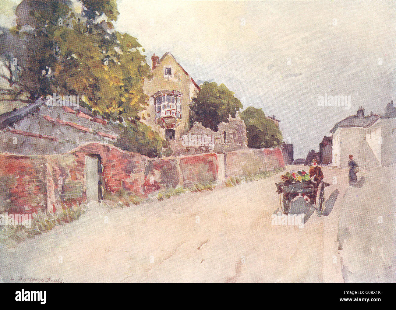 ESSEX: Balkerne Gate, muro romano, Colchester, antica stampa 1909 Foto Stock