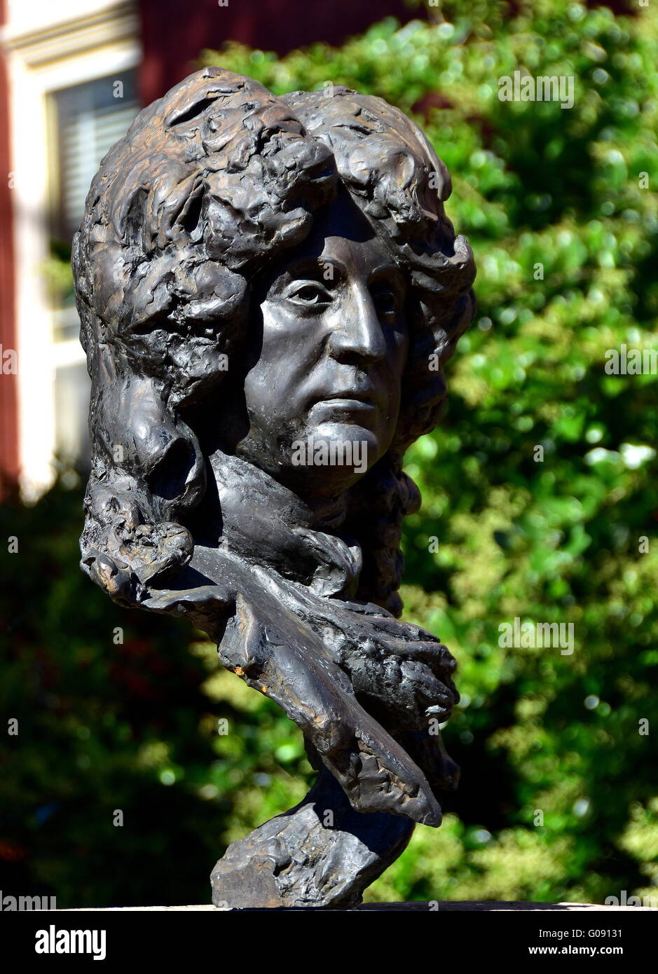 New Bern, North Carolina : Busto del barone Cristoforo De Graffenreid, lo svizzero fondatore di New Bern Foto Stock