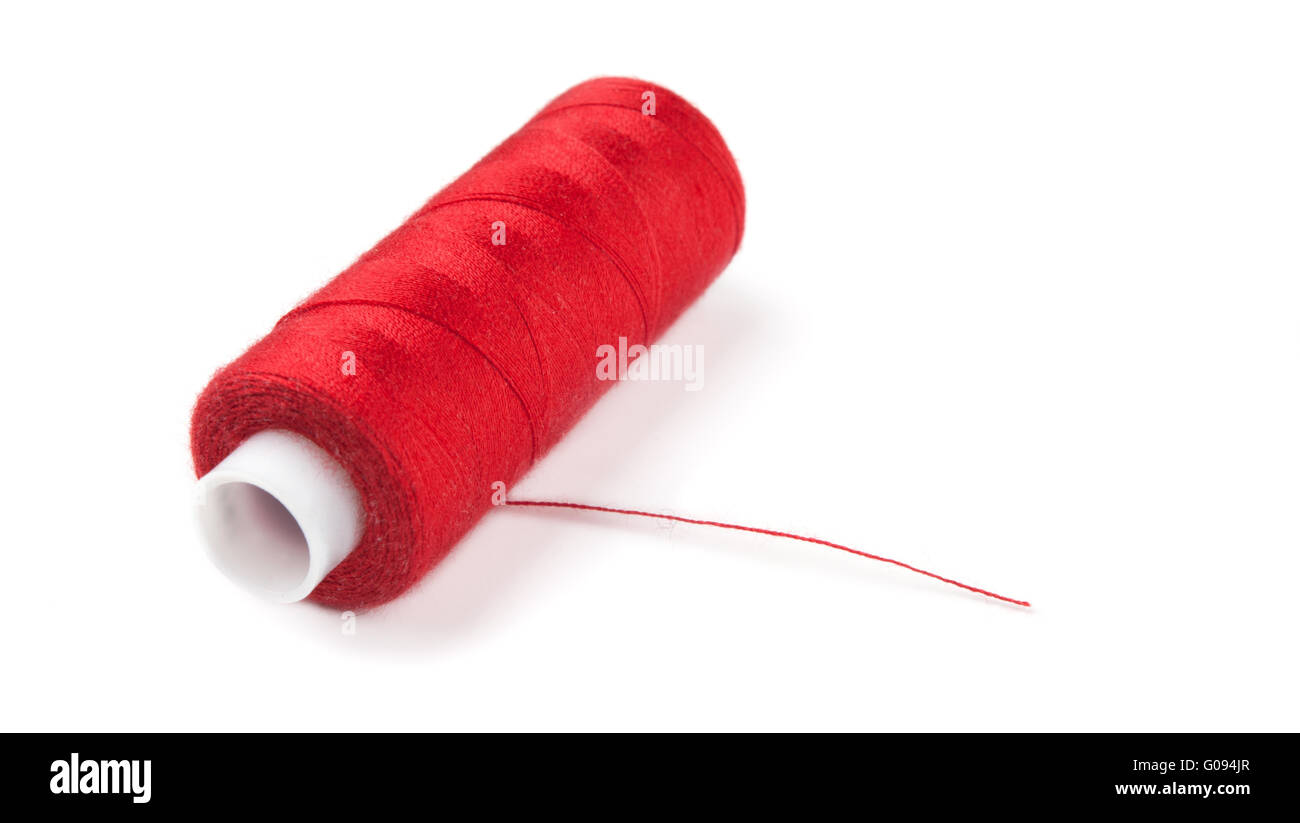Bobina di filo rosso Foto Stock