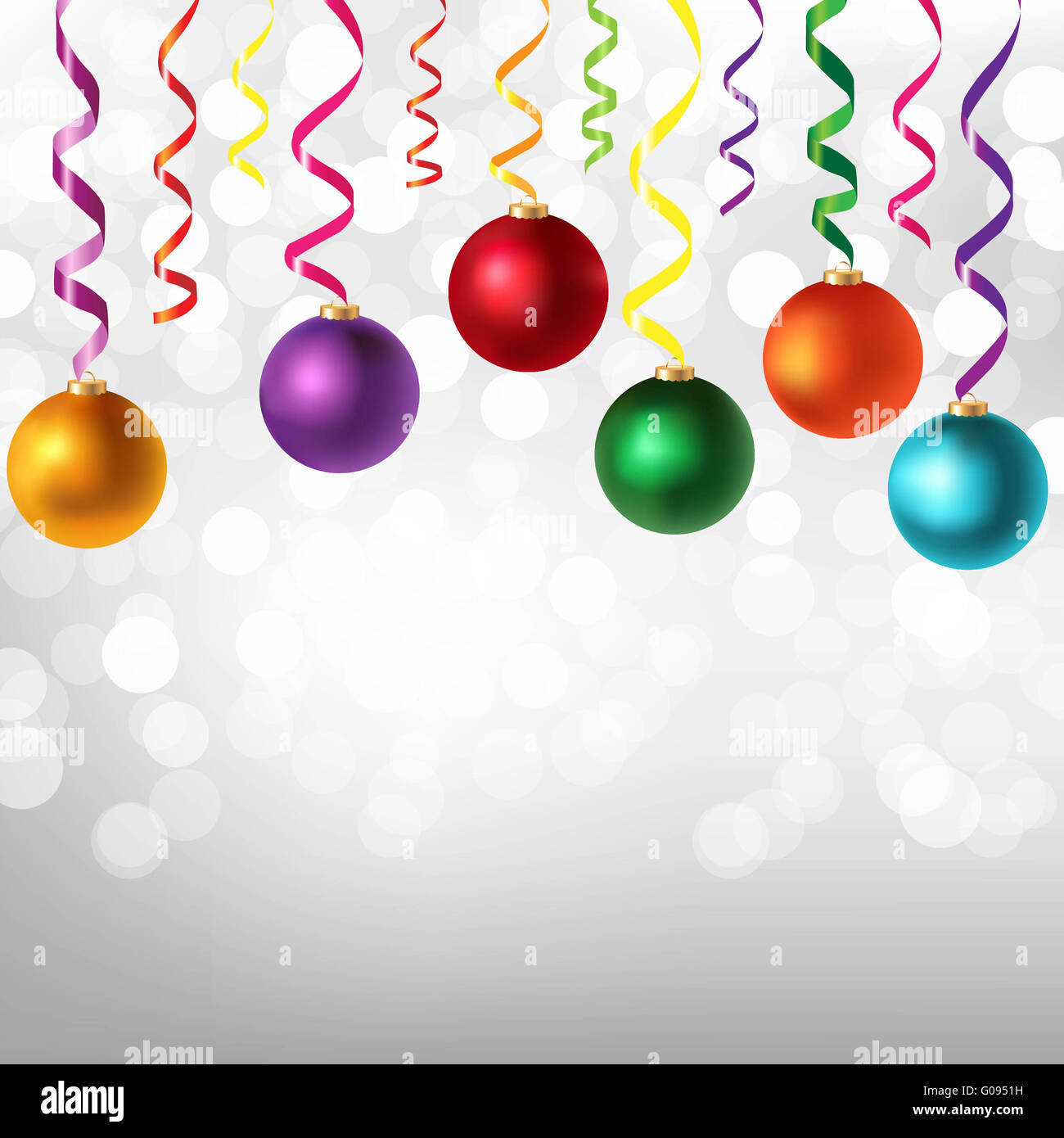 Confine con la serpentina di colore e di nuovi anni giocattoli Foto Stock