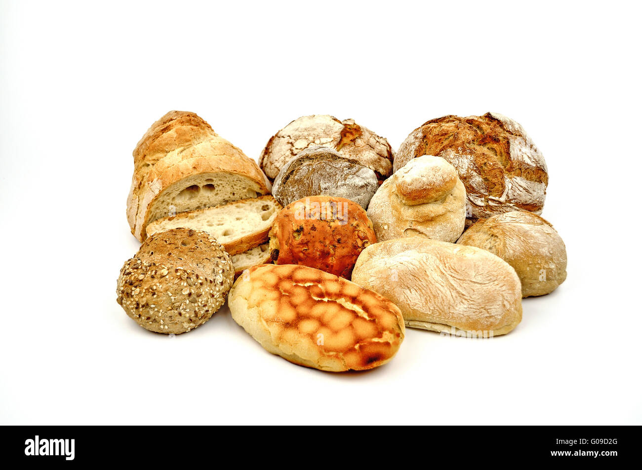 Vari tipi di pane. Foto Stock