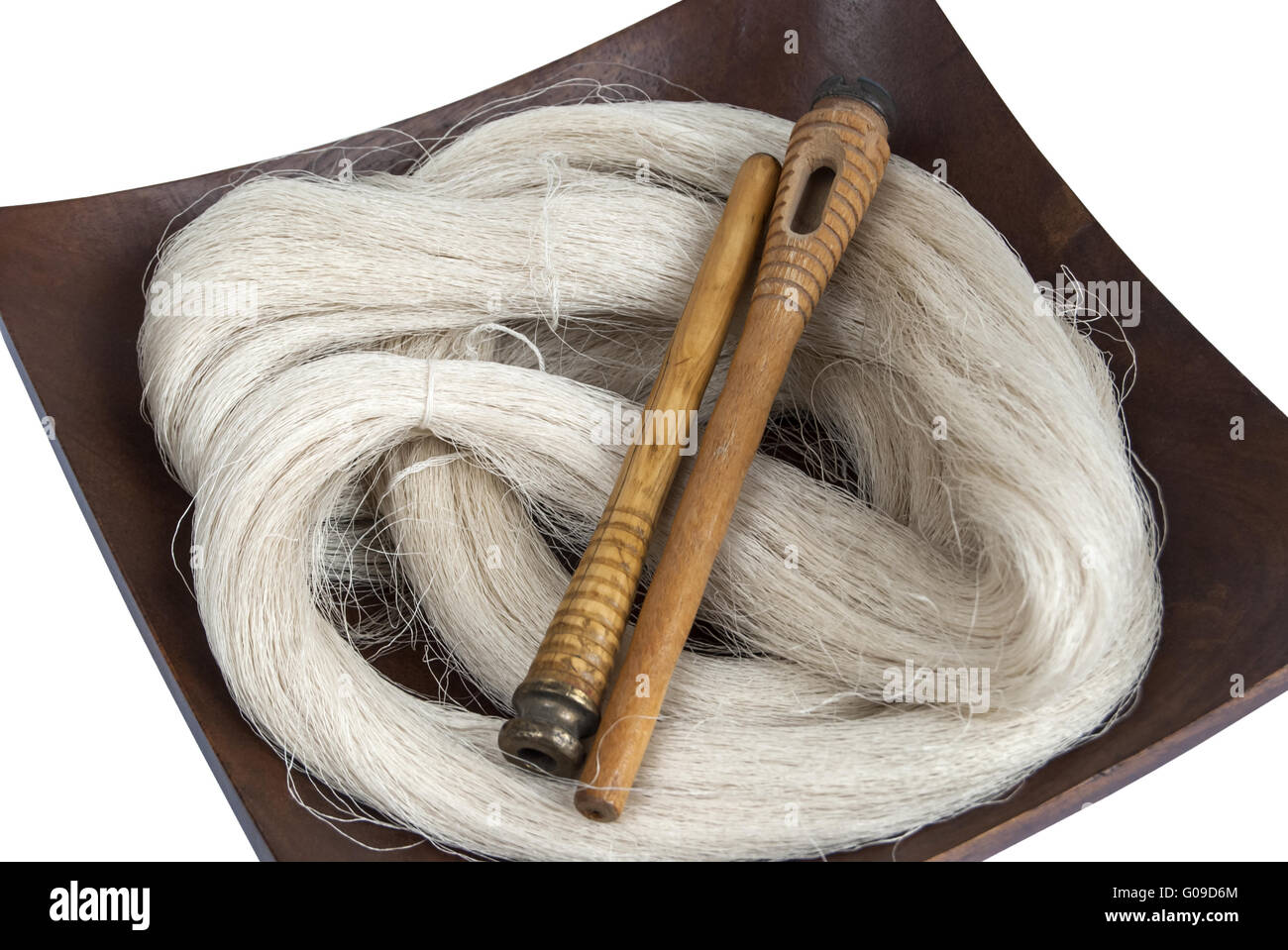 Materie filati di seta e gli steli del vecchio telaio in legno da pla Foto  stock - Alamy