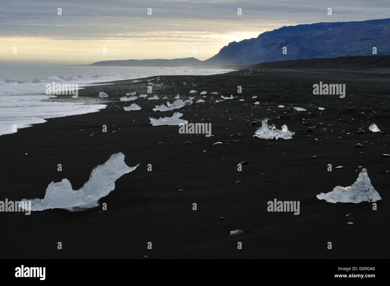Sculture di ghiaccio, Jokullsarlon, Islanda Foto Stock