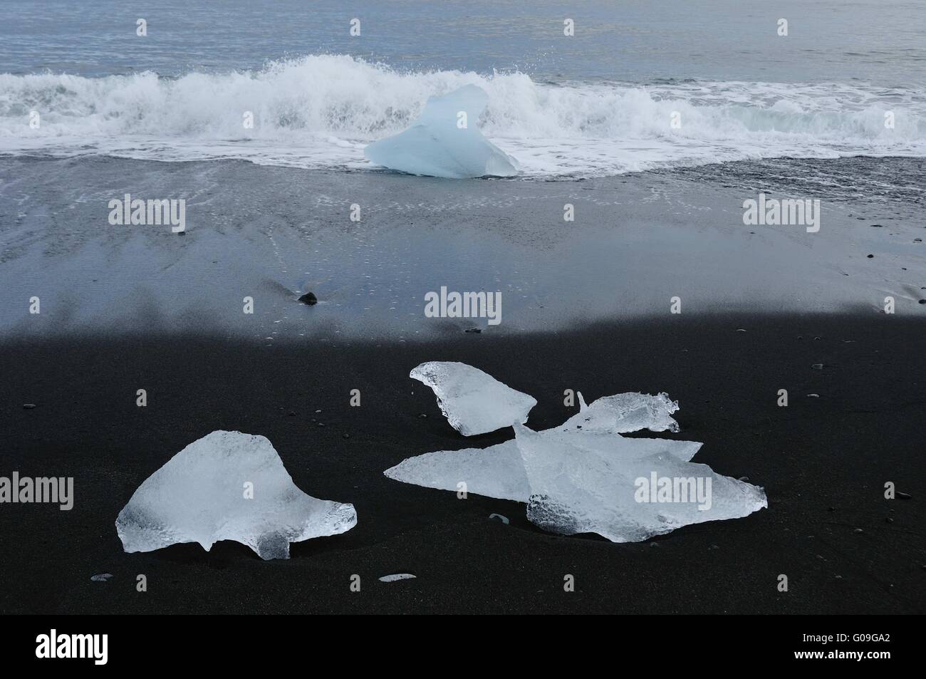 Sculture di ghiaccio, Jokullsarlon, Islanda Foto Stock