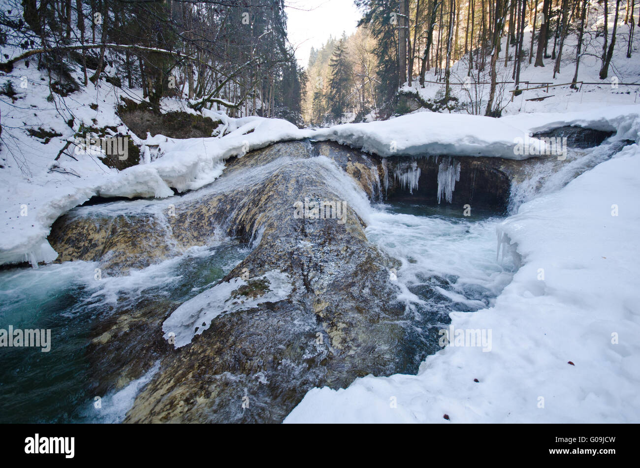 Il fiume dell'anno Argen in inverno Foto Stock