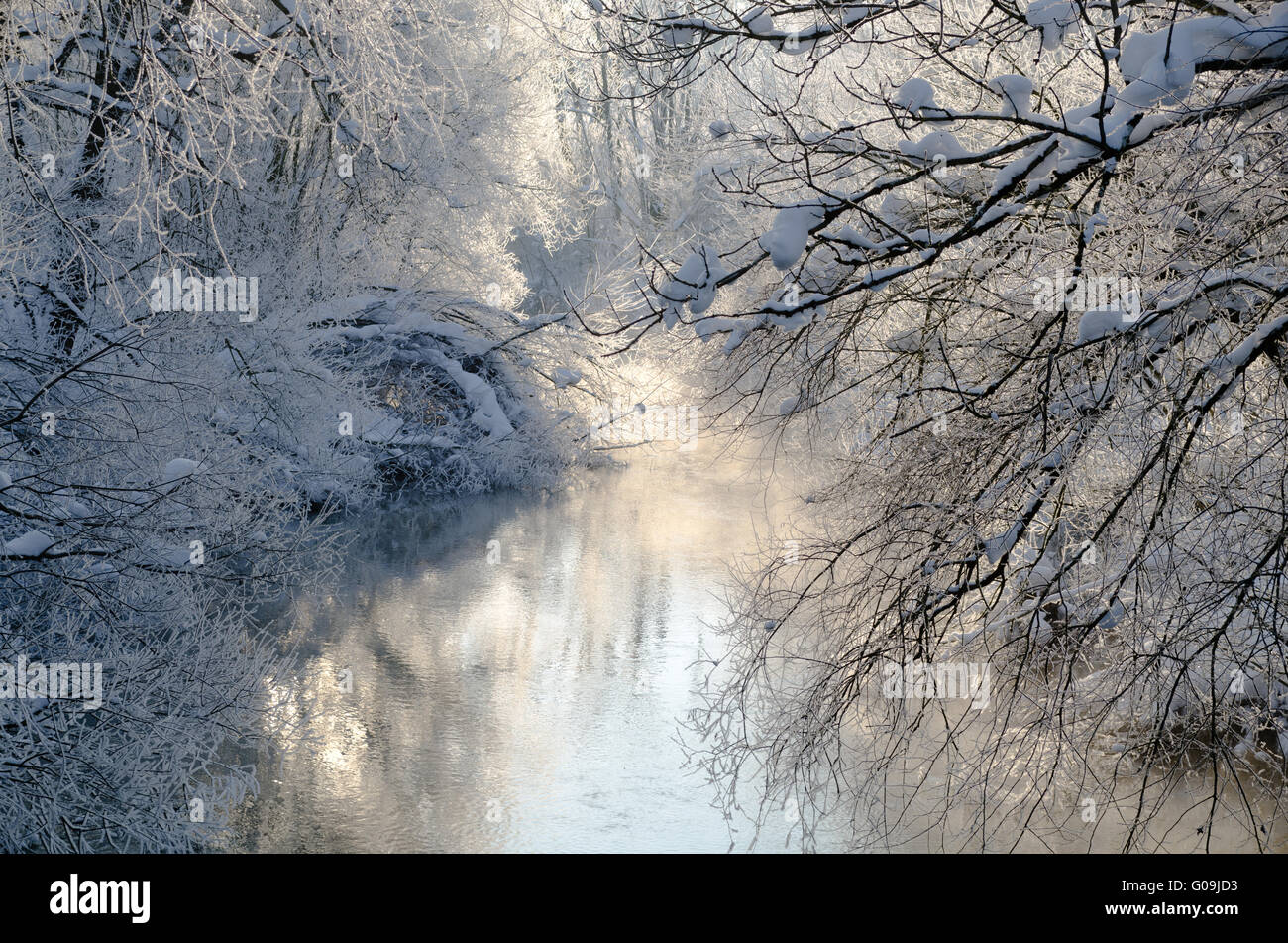 Il fiume dell'anno Argen in inverno Foto Stock