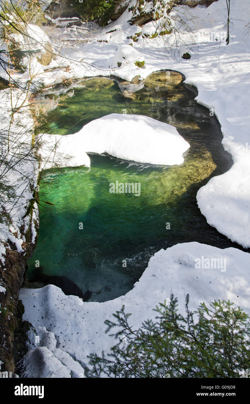 Il fiume dell'anno Argen in inverno Foto Stock