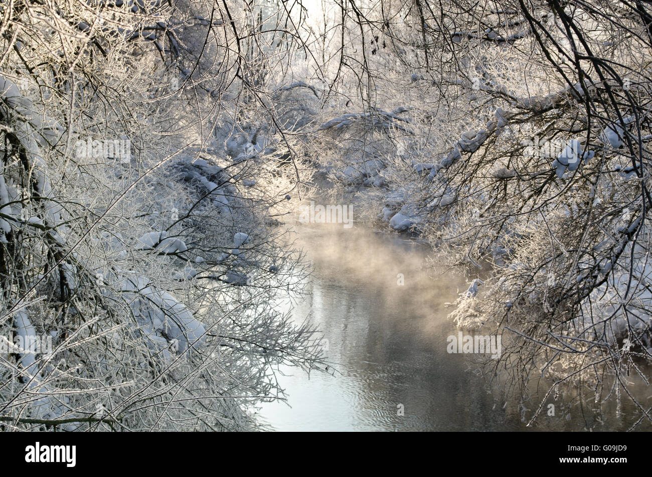 Il fiume dell'anno Argen in inverno Foto Stock