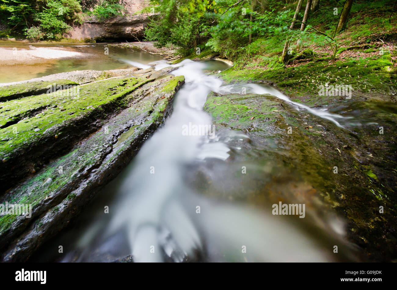Il fiume Argen in Eistobel Foto Stock