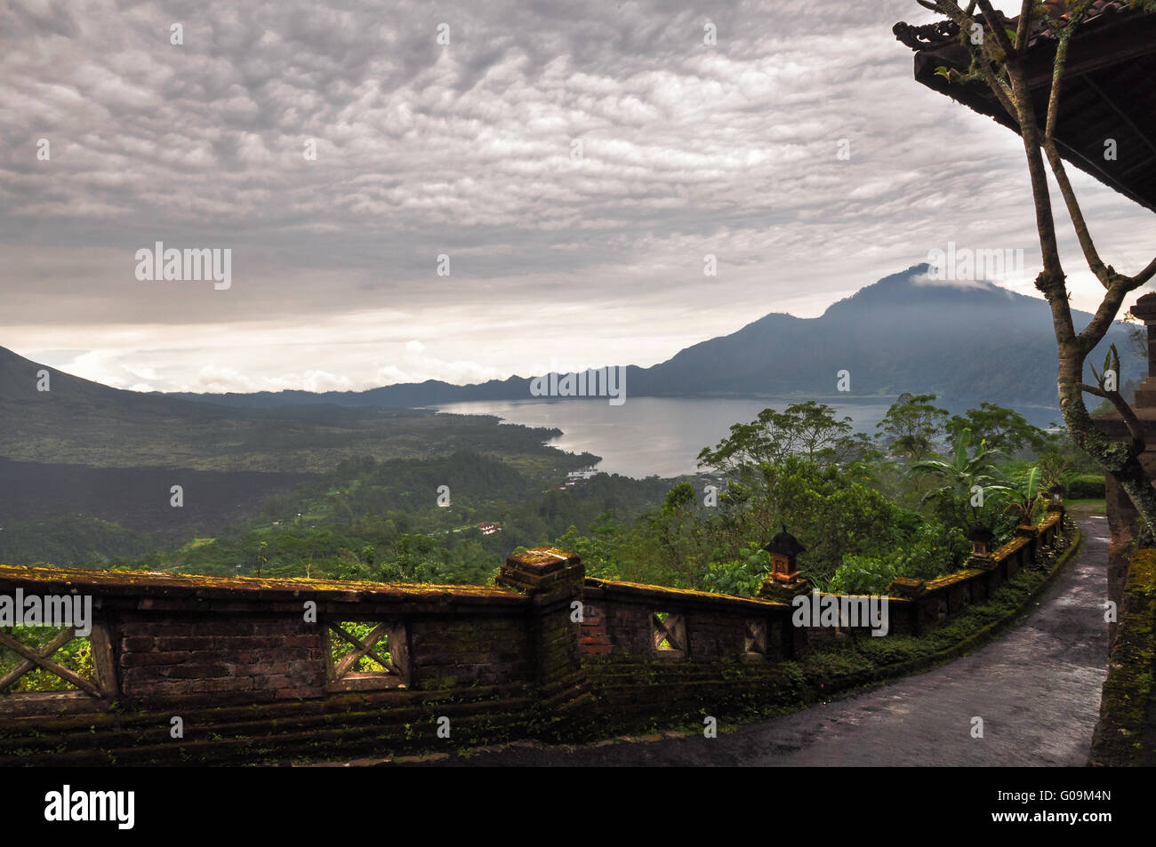 Paesaggio di vulcano Batur sull isola di Bali, Indonesia Foto Stock