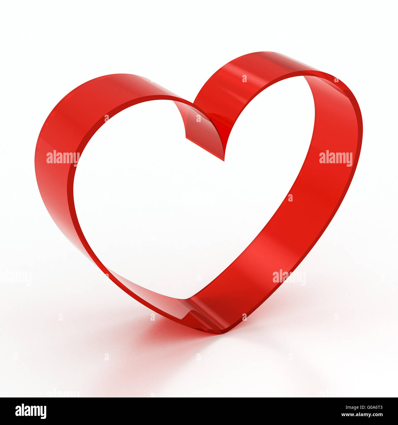 Vetro rosso a forma di cuore Foto Stock