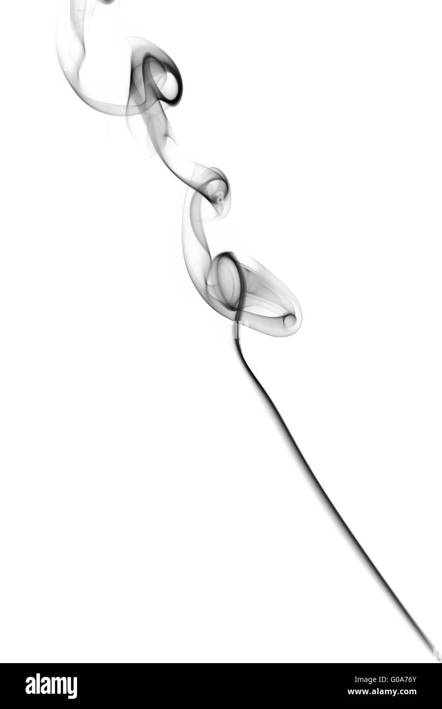 La Figura astratta del fumo su sfondo bianco Foto Stock