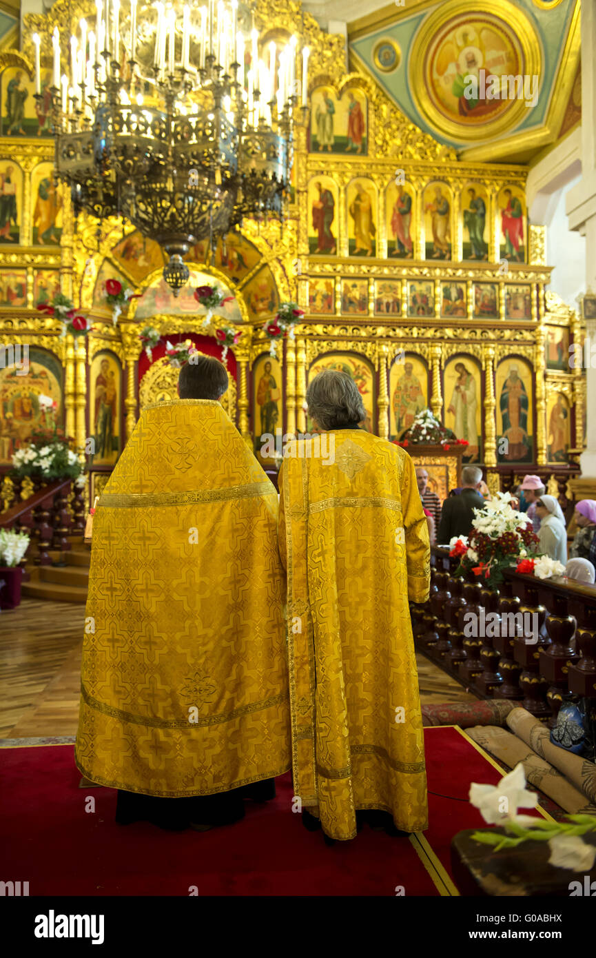 Cattedrale di ascensione, Almaty, Kazakhstan Foto Stock