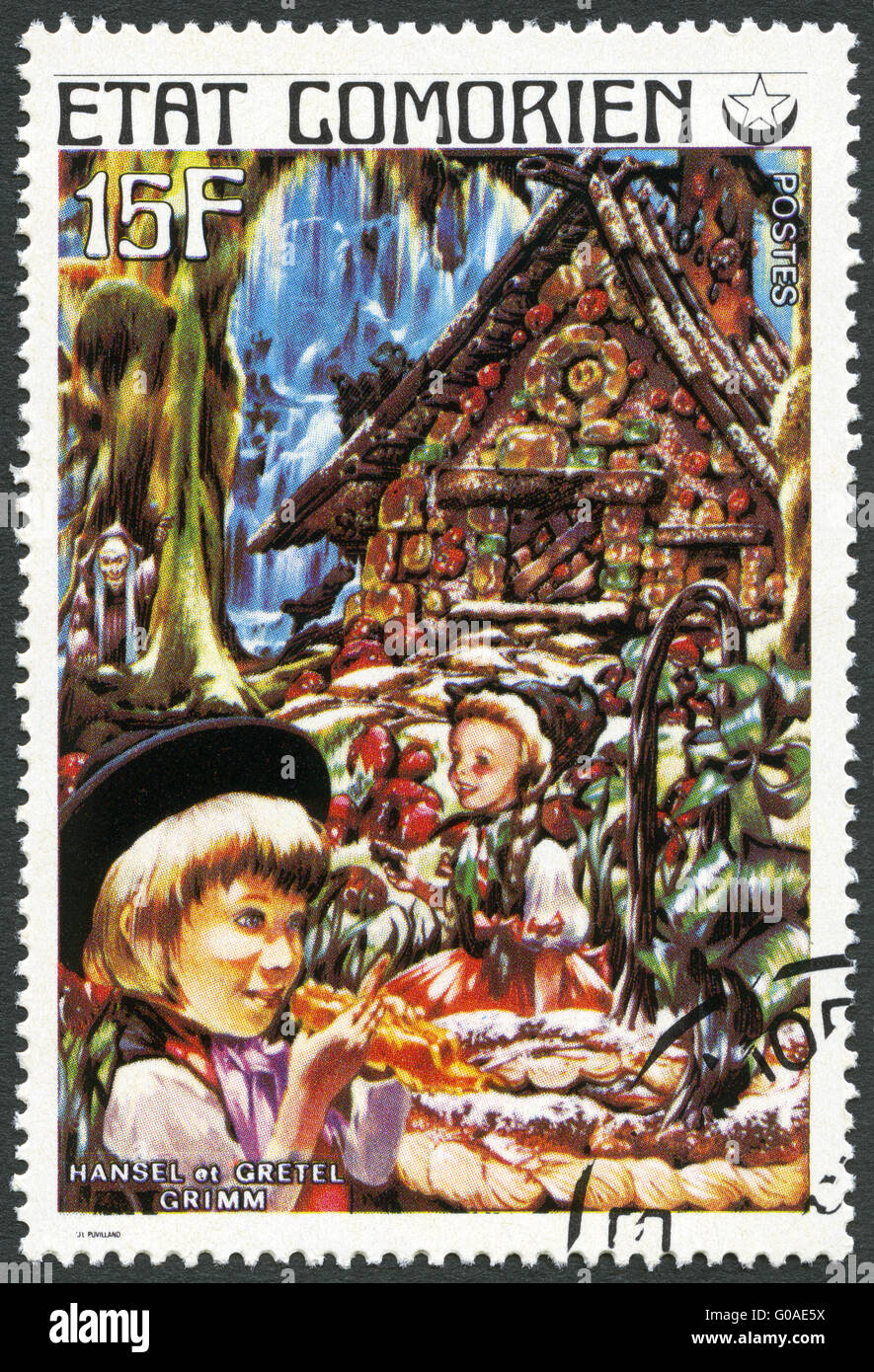 Comore - 1976: mostra Hansel e Gretel, serie favole Foto Stock