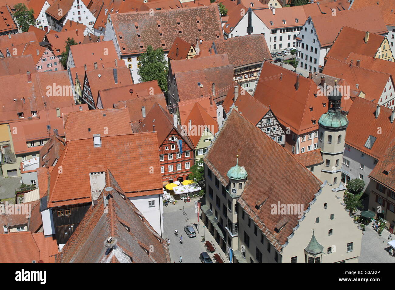 Una chiesa in Nördlingen Foto Stock