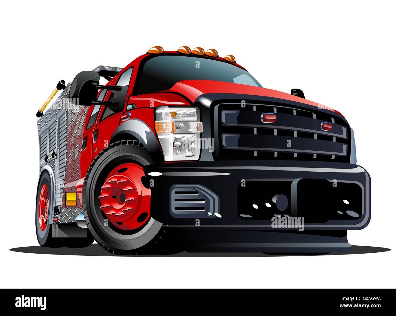 Cartoon camion dei pompieri Foto Stock