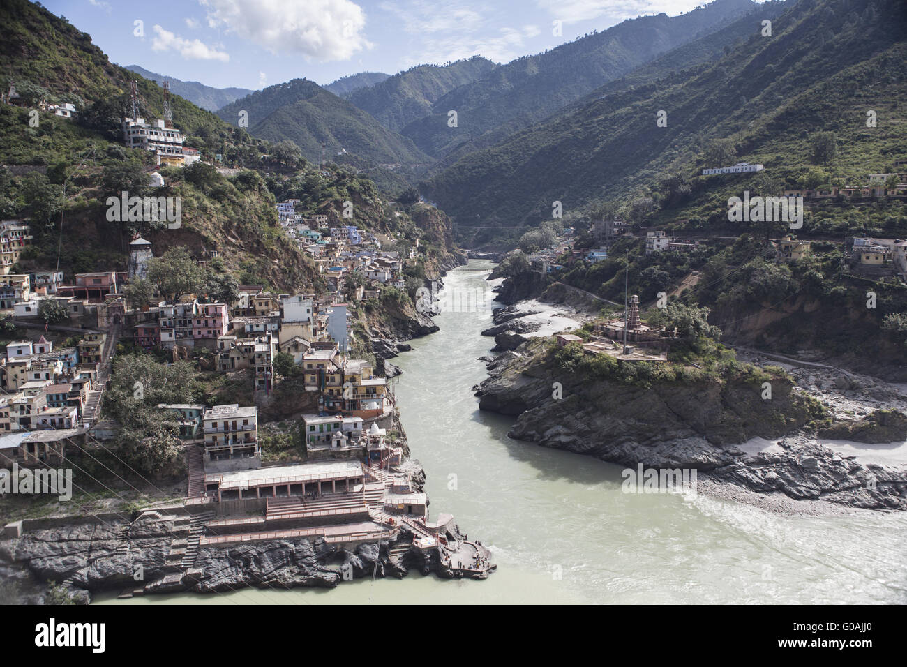 Devprayag, Gange, India del Nord Foto Stock