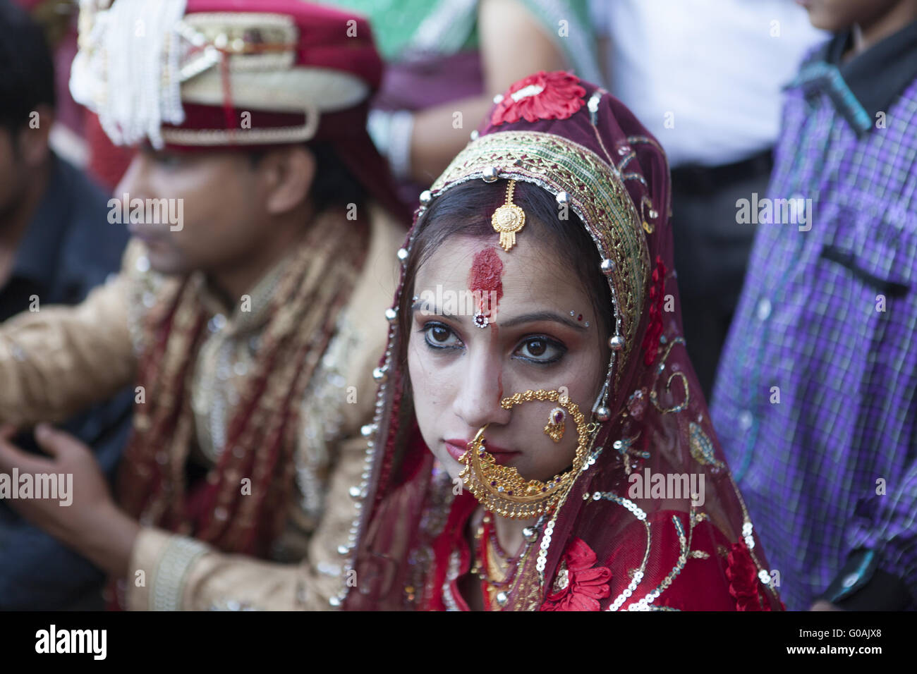 Sposa e lo sposo, India del Nord Foto Stock