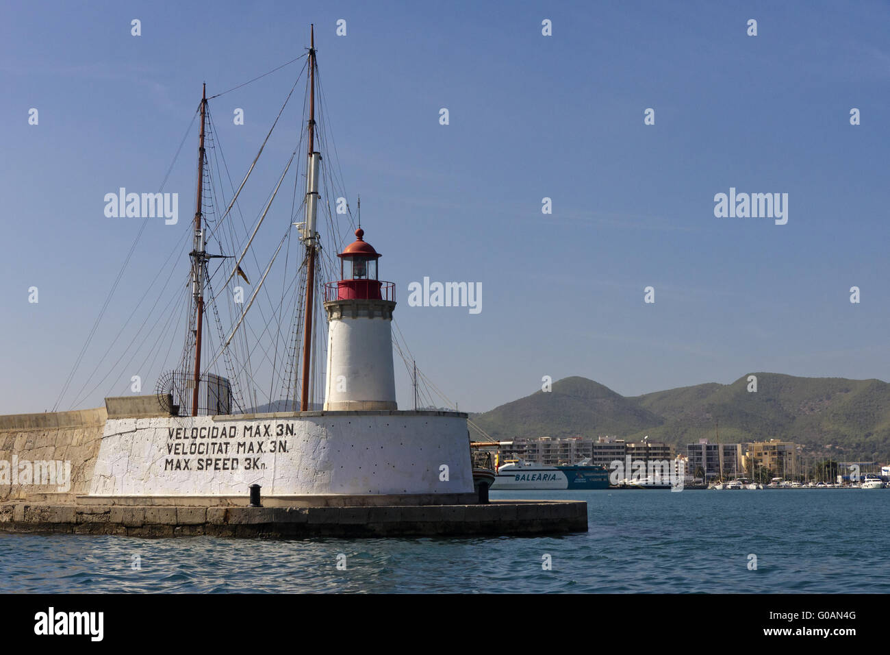 Ingresso del porto di Eivissa. Foto Stock