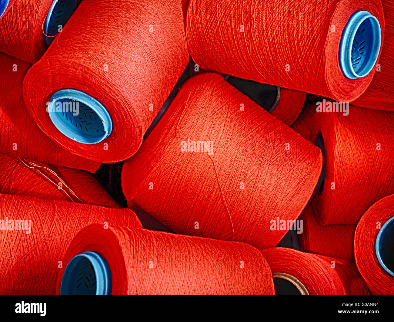 Rotoli con filo rosso Foto Stock