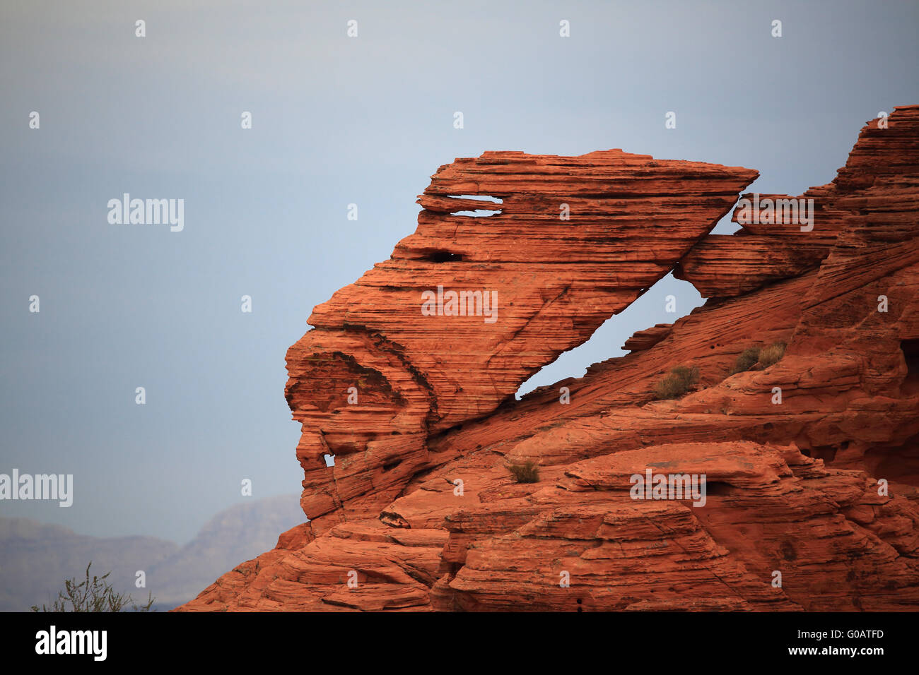 La Valle del Fuoco Panorama finestra Rock Foto Stock