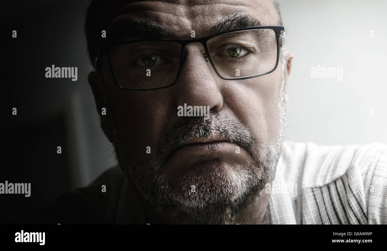 Ritratto di un uomo anziano Foto Stock