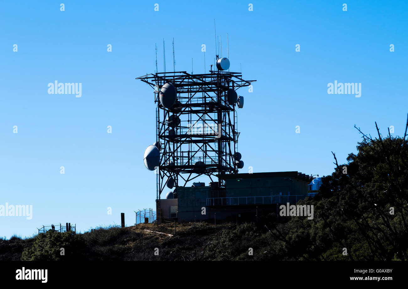 Montare Diablo California torre di comunicazione Blue Sky Foto Stock