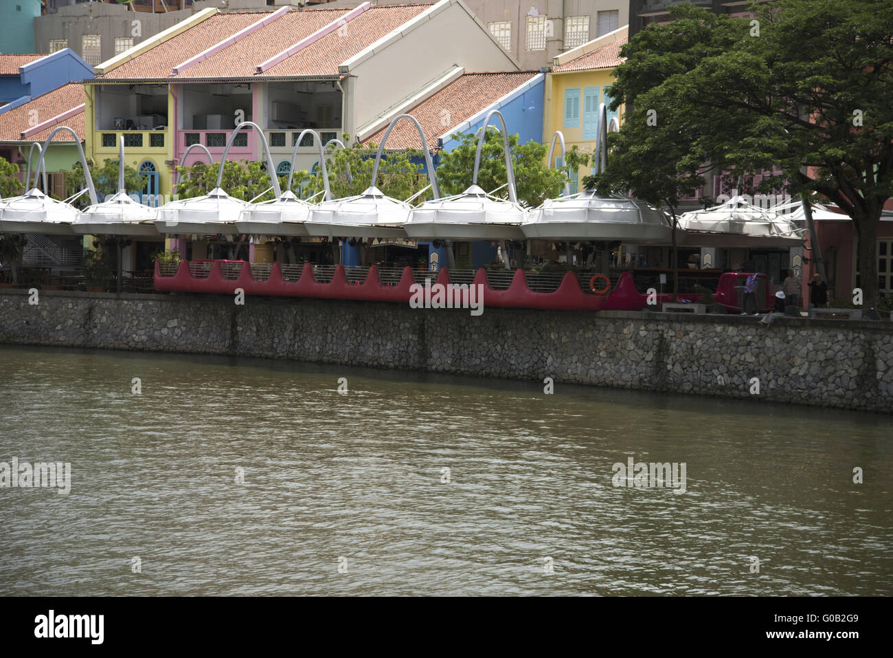 Il Clarke Quay (CQ), Singapore @ il fiume Singapore Foto Stock