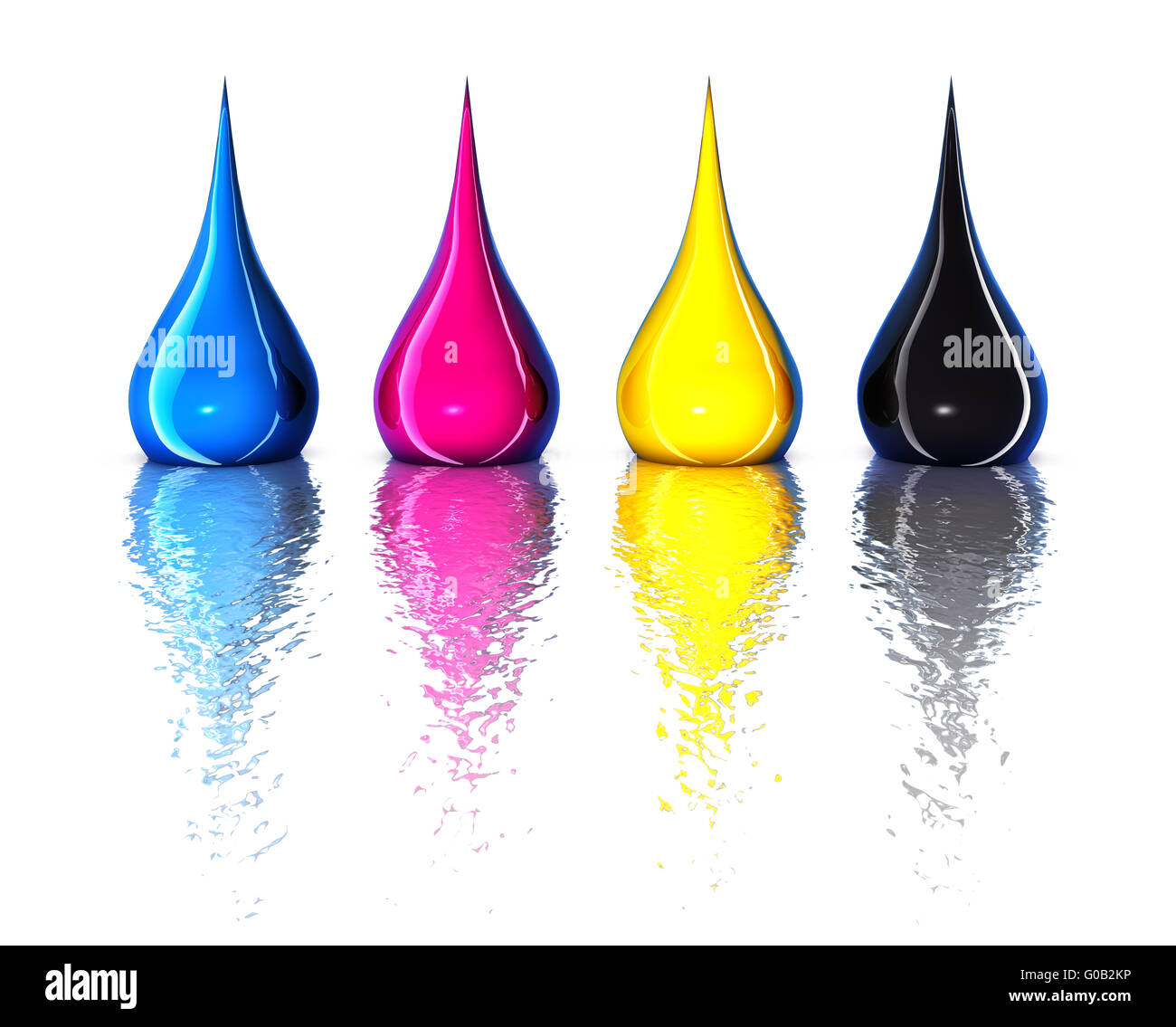 gocce di CMYK Foto Stock