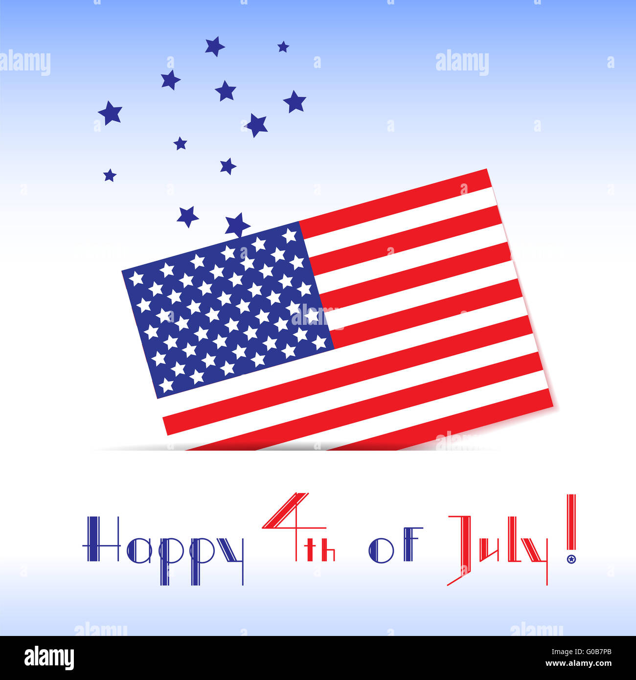 Biglietto di auguri all'American Independence Day Foto Stock