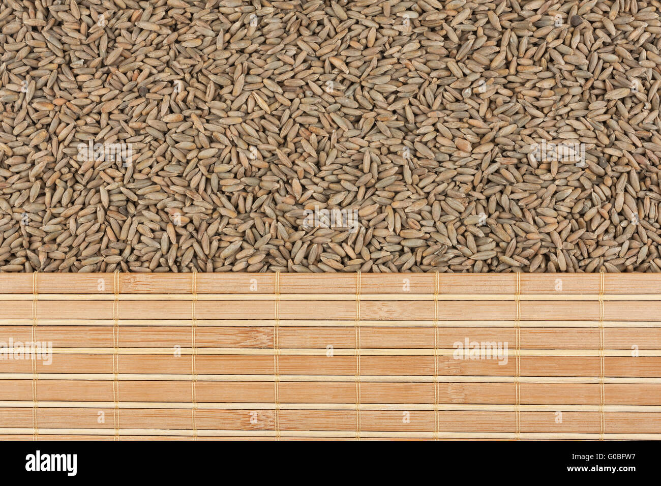 Segale e grano tappetino di bambù, con posto per il testo Foto Stock