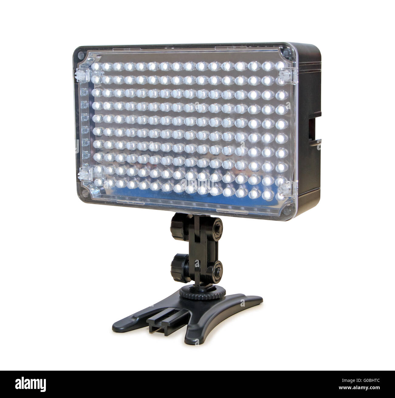 Video LED di illuminazione, isolato su sfondo bianco Foto Stock