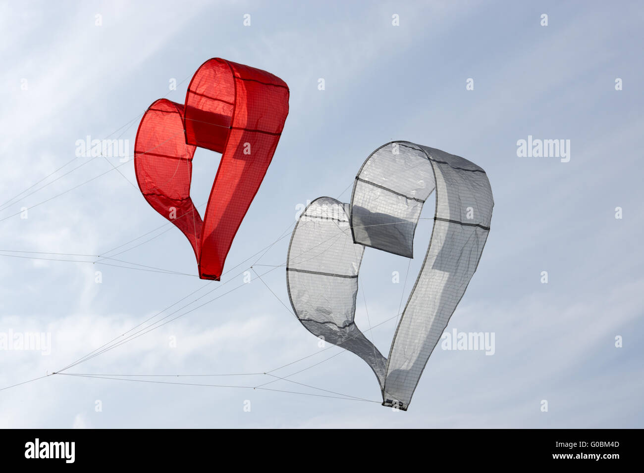 Heart-Windchime su un kite-festival Foto Stock
