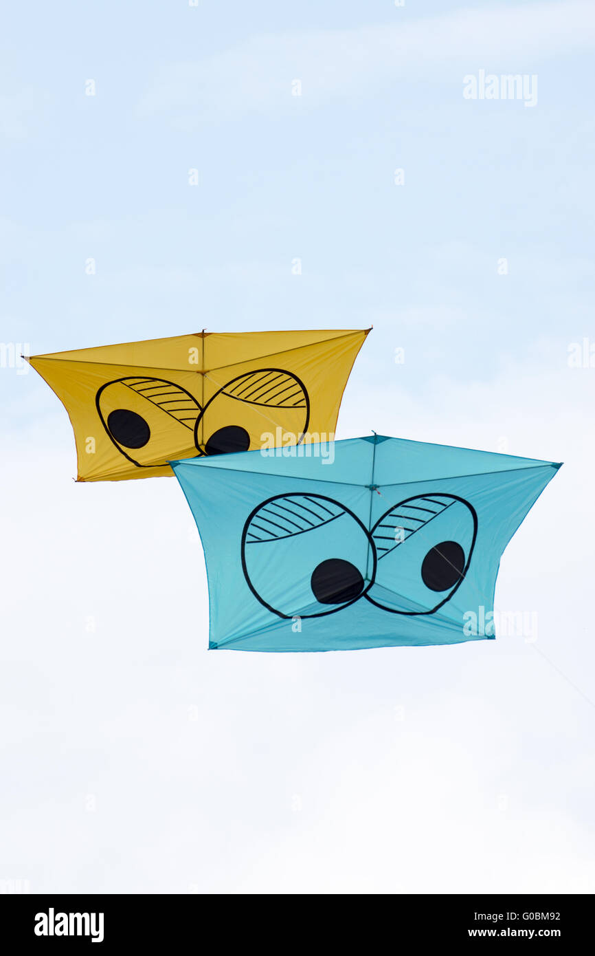 Aquiloni su un kite-festival Foto Stock