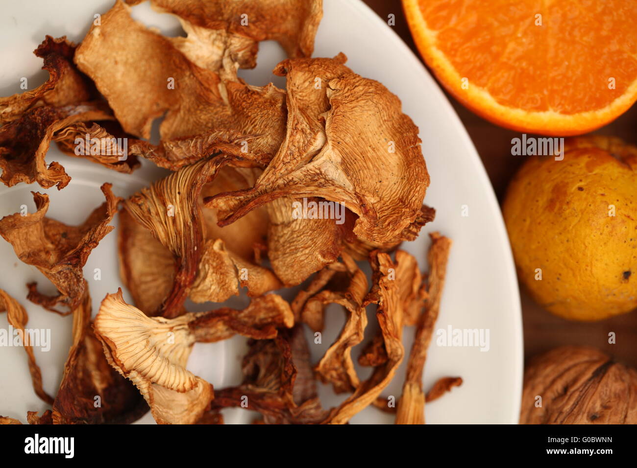 Fungo essiccato chanterelle Foto Stock